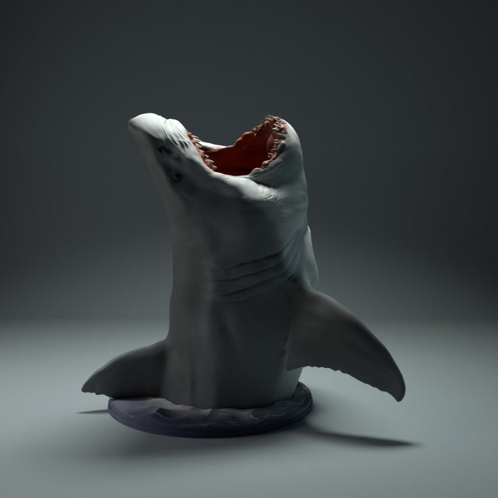 Product photo animal figure Animal Den Miniatures 1: Sea animal figure: Great White Shark - leaping out of the water (22_09_09)