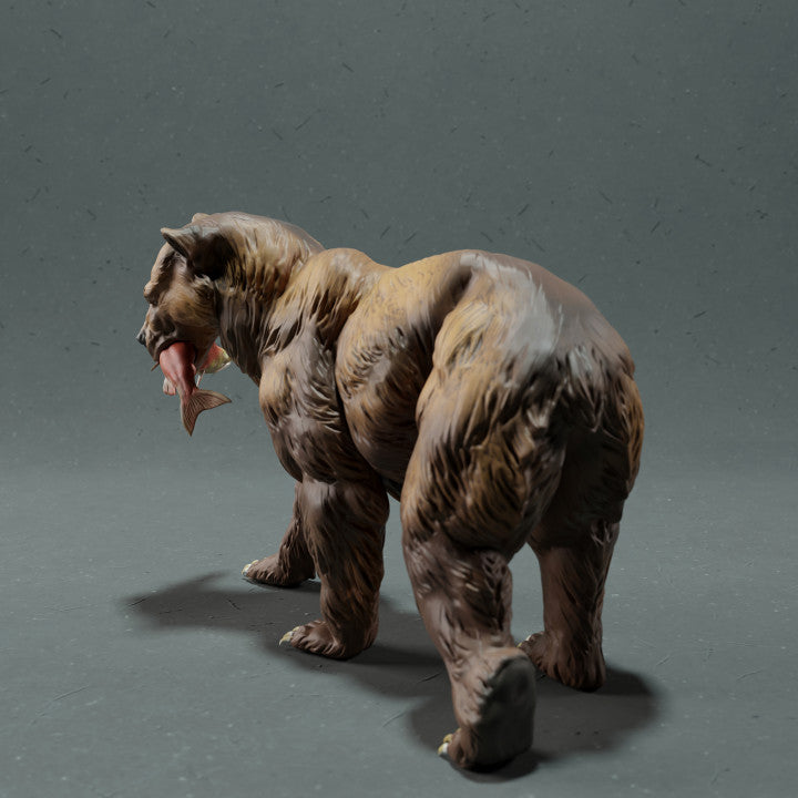 Product photo animal figure Animal Den Miniatures 3: Wild animal figure: Grizzly bear with salmon (22_10_16)