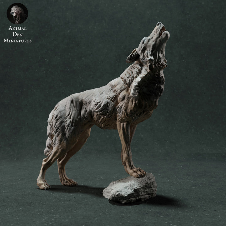 Product photo animal figure Animal Den Miniatures 0: Wild animal figure: Iberian wolf - howling (22_11_12)