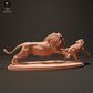 Product photo Animal Figure Diorama, Model Building: 0: Lion hunting Hyena: Animals from Africa