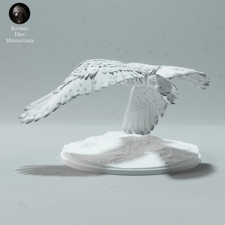Product photo animal figure Animal Den Miniatures 2: Forest animal figure: Snowy Owl (23_01_07)