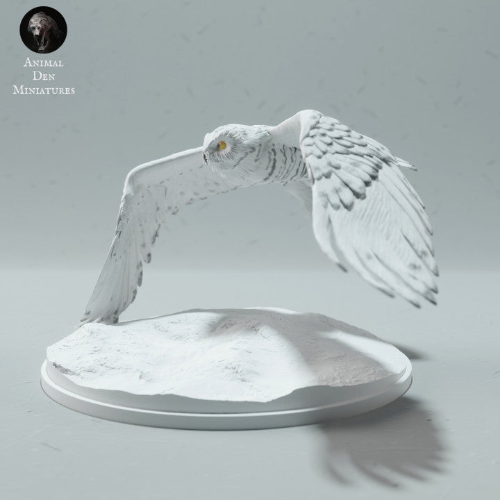 Product photo animal figure Animal Den Miniatures 3: Forest animal figure: Snowy Owl (23_01_07)
