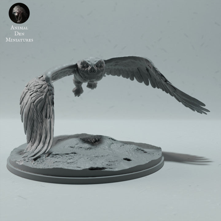 Product photo animal figure Animal Den Miniatures 4: forest animal figure: Snowy Owl (23_01_07)