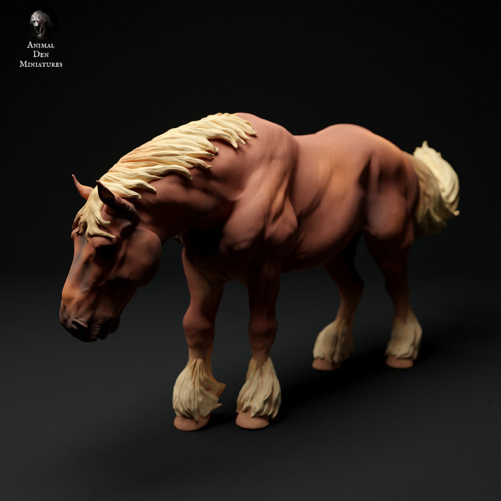 Produktfoto Tier Figur Diorama, Modellbau: 0: Farm Tier Figur: futterndes Pferd - Suffolk Punch