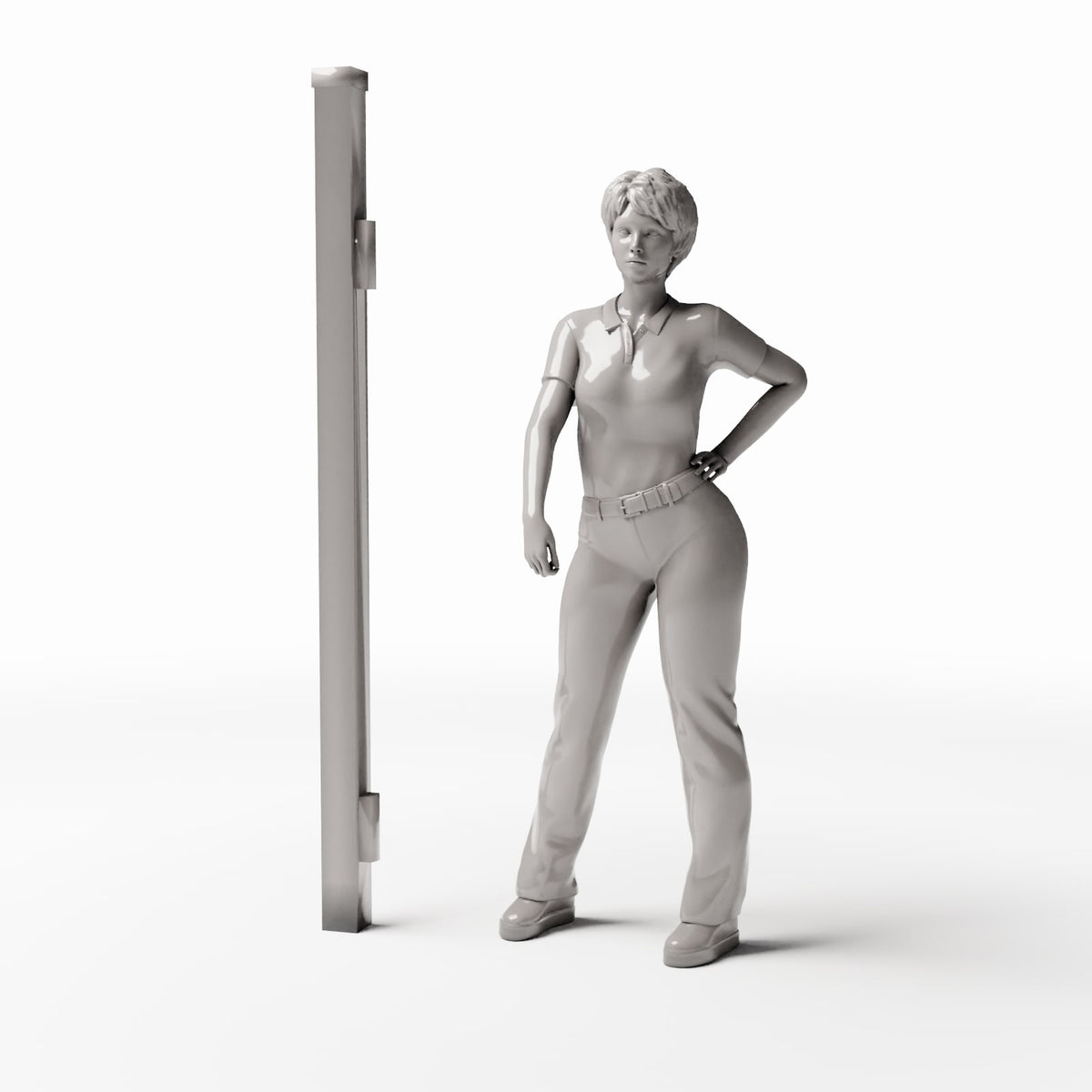 Diorama model-building product photo 1: Diorama Outdoor Area: Tall Gatepost with Hinges (Ref. 724D)