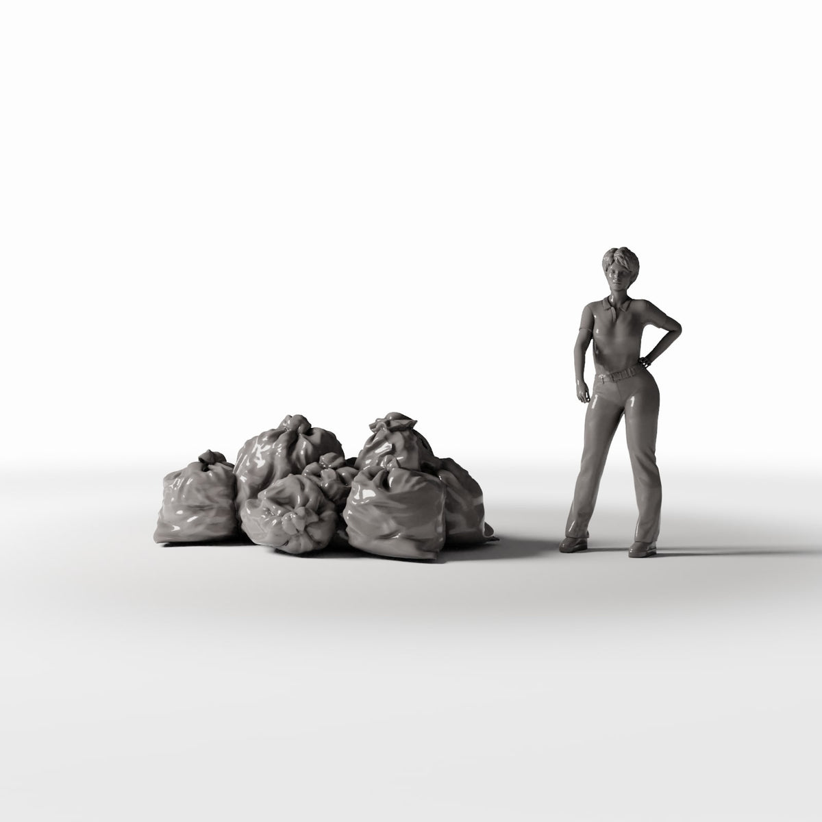 Diorama Modellbau Produktfoto 1: Diorama Stadt: Stapel gefüllter Müllsäcke (Ref. 760D)