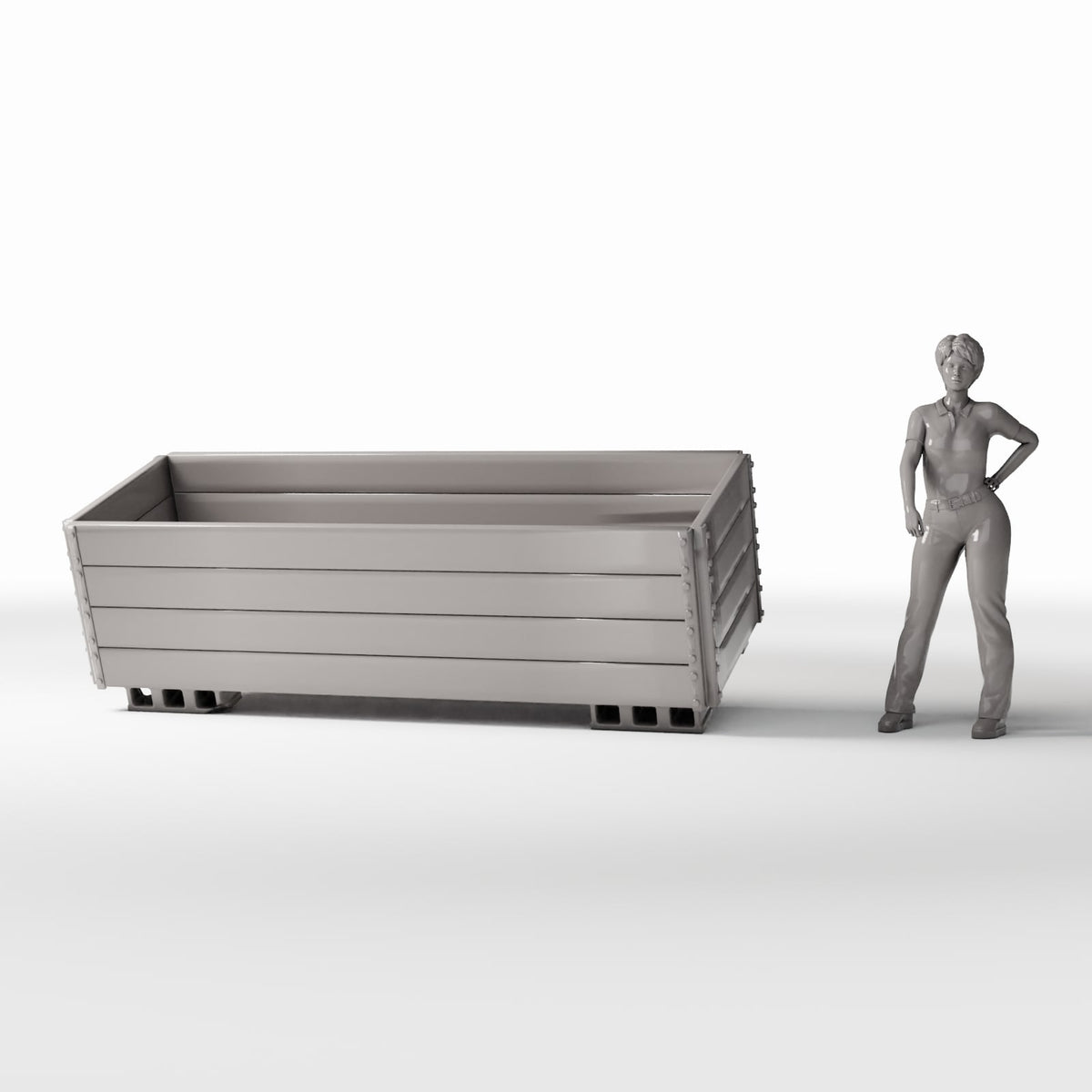 Diorama model-building product photo 1: Diorama Garden & Outdoor: Large Wooden Planter (Ref. 766D)