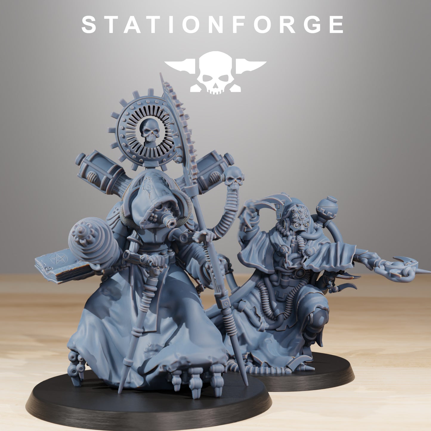 Product photo Tabletop 28mm The Printing Goes Ever On (TPGEO) 0: Scavengers Cultist Leader & The Seer