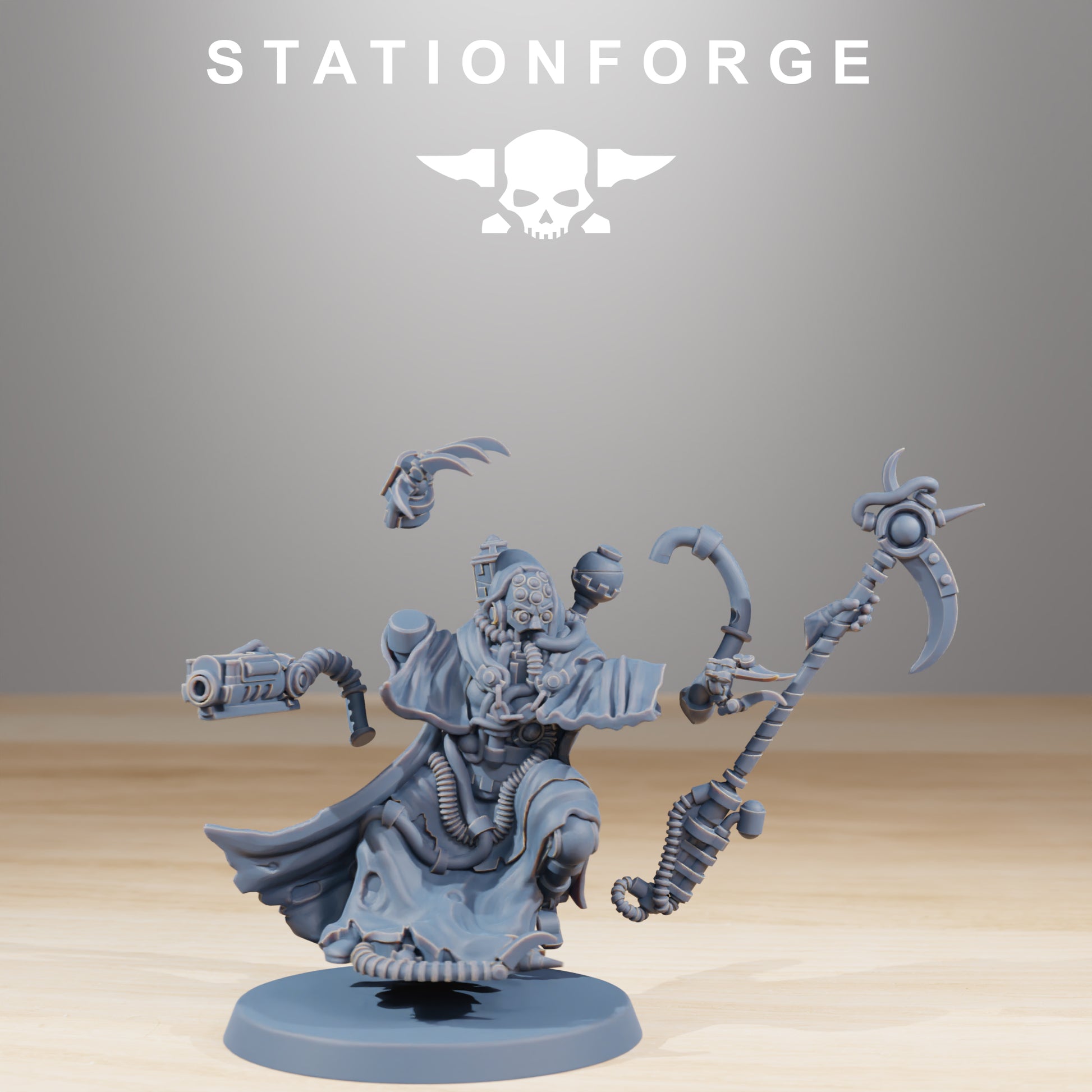 Product photo Tabletop 28mm The Printing Goes Ever On (TPGEO) 0: Scavengers Cultist Leader & The Seer