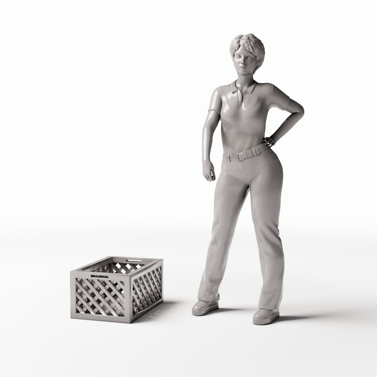Diorama model-building product photo 1: Diorama Storage: Open Market Crate with Handle (Ref. 808D)