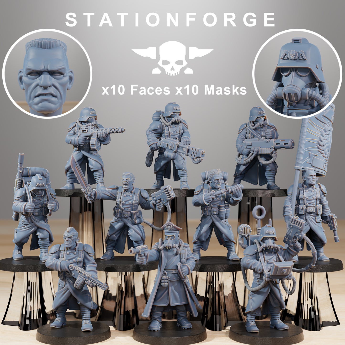 Product photo Tabletop 28mm The Printing Goes Ever On (TPGEO) 0: GrimGuard Combatants