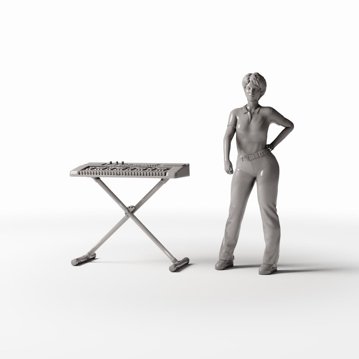 Diorama model-building product photo 1: Diorama Music Room: Electronic Keyboard with X Stand (Ref. 844D)