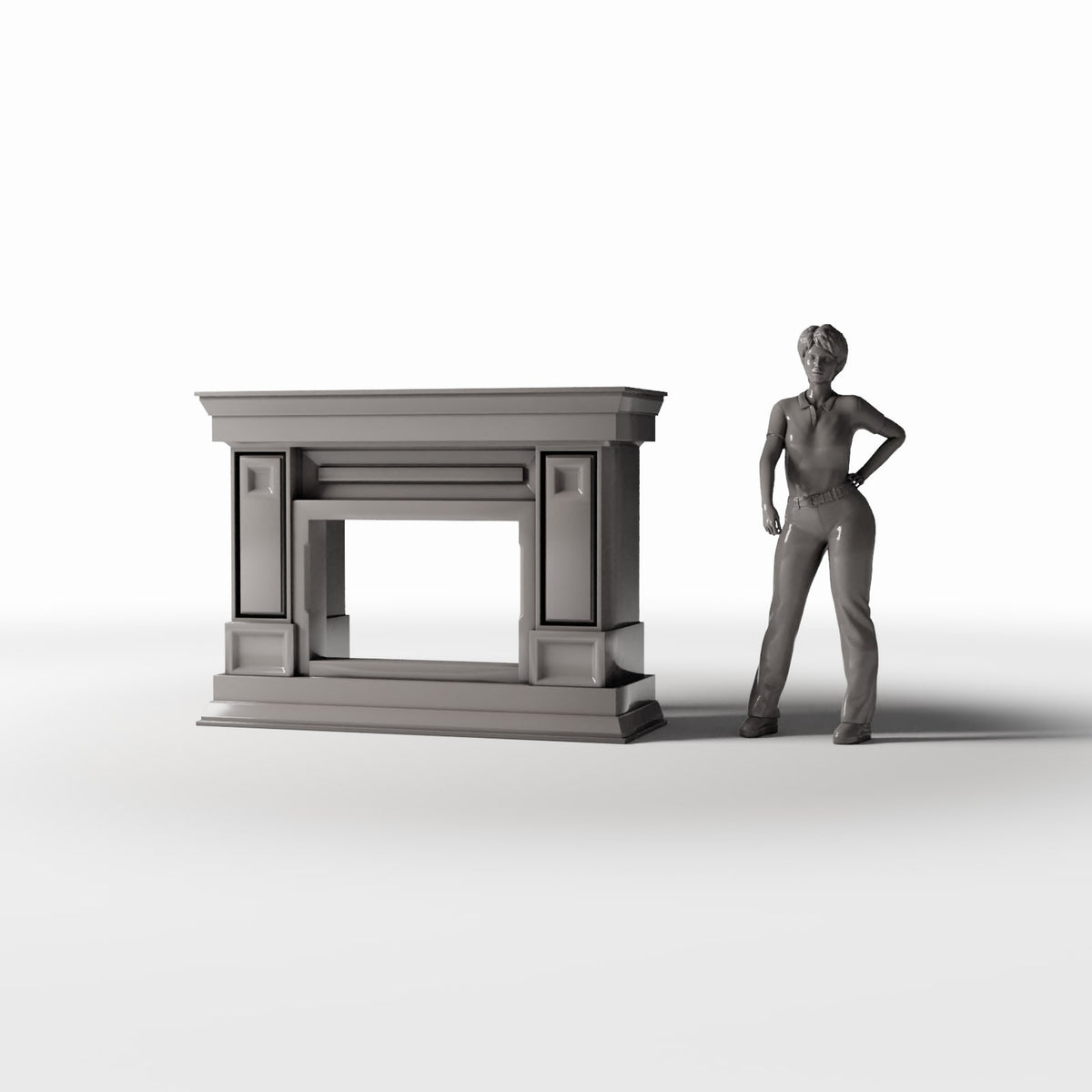 Diorama model-building product photo 1: Diorama Architecture: Narrow Neoclassical Fireplace (Ref. 855D)
