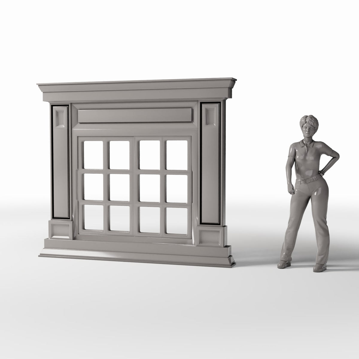 Diorama model-building product photo 1: Diorama Building: Neoclassical Window with Pilasters (Ref. 869D)