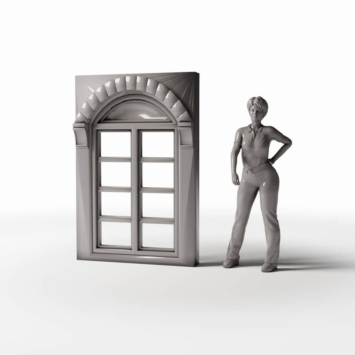 Diorama model-building product photo 1: Diorama Buildings: Neoclassical Multi-Pane Window (Ref. 873D)