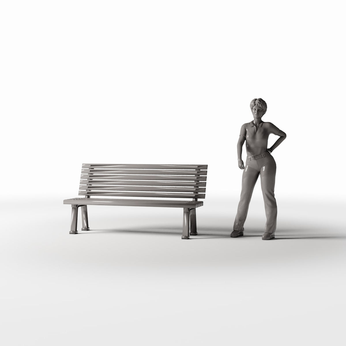 Diorama model-building product photo 1: Park Diorama: Slatted Public Bench (Ref. 884D)