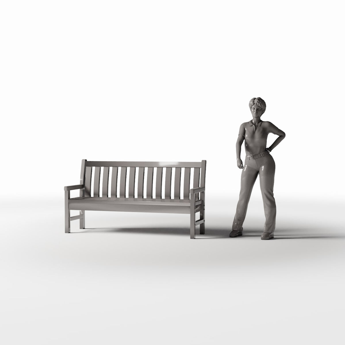 Diorama model-building product photo 1: Diorama Park Bench: Classic Park Bench Type B (Ref. 886D)