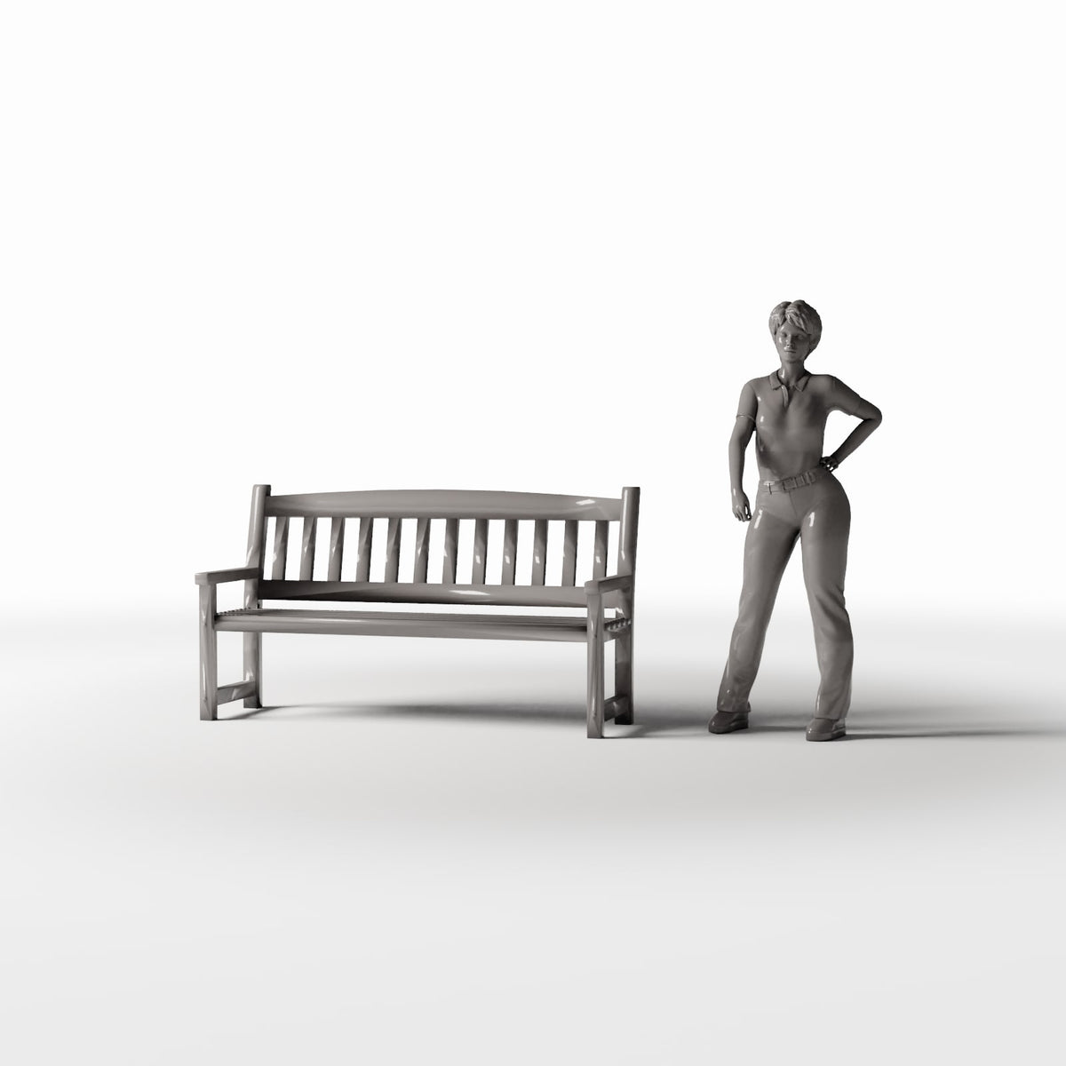 Diorama model-building product photo 1: Diorama Park: Classic Park Bench with Backrest (Ref. 887D)