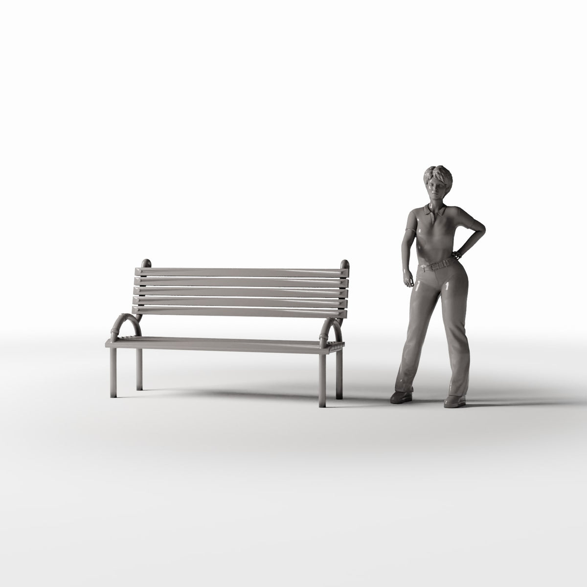 Diorama model-building product photo 1: Diorama Park: Public Park Bench with Backrest (Ref. 888D)