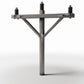 Diorama model-building product photo 0: Diorama Infrastructure: Concrete Utility Pole with 3 Insulators (Ref. 908D)