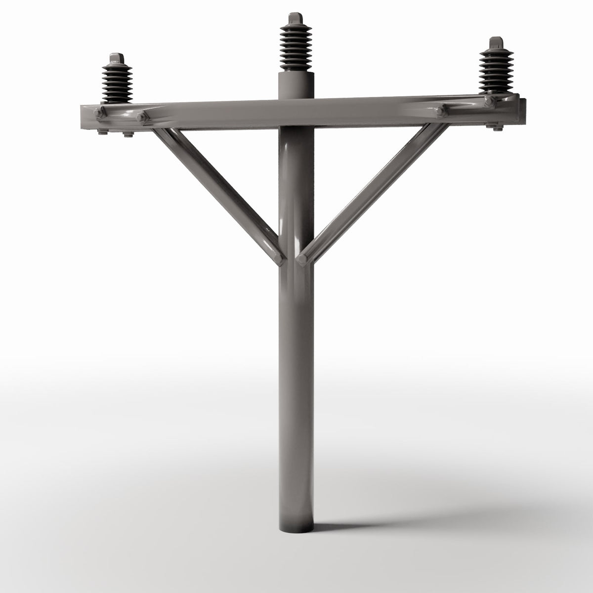 Diorama model-building product photo 0: Diorama Infrastructure: Concrete Utility Pole with 3 Insulators (Ref. 908D)