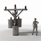 Diorama model-building product photo 1: Diorama Infrastructure: Concrete Utility Pole with Three Transformers (Ref. 910D)