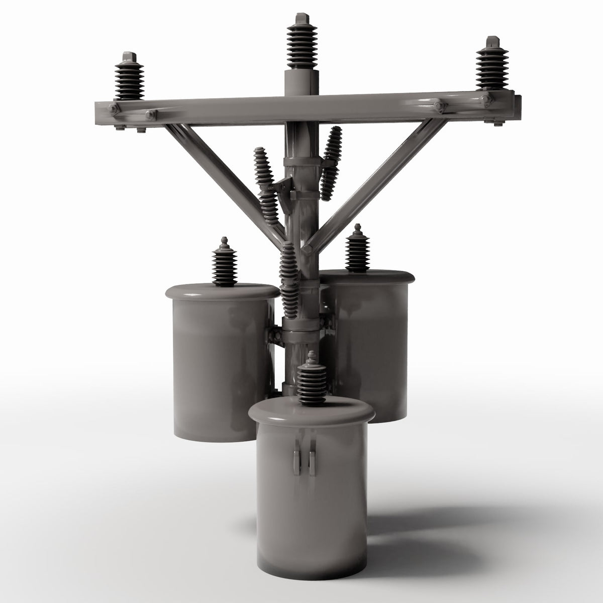 Diorama model-building product photo 0: Diorama Infrastructure: Concrete Utility Pole with Three Transformers (Ref. 910D)