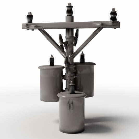 Diorama model-building product photo 0: Diorama Infrastructure: Concrete Utility Pole with Three Transformers (Ref. 910D)