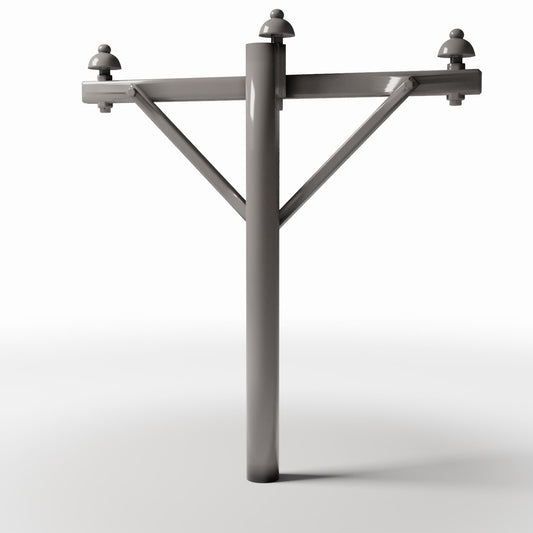 Diorama model-building product photo 0: Diorama Infrastructure: Concrete Power Pole with 3 Insulators (Ref. 921D)