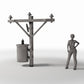 Diorama model-building product photo 1: Diorama Infrastructure: Concrete Utility Pole with Transformer (Ref. 922D)