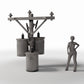 Diorama Modellbau Produktfoto 1: Diorama Infrastruktur: Betonstrommast mit drei Transformatoren (Ref. 923D)