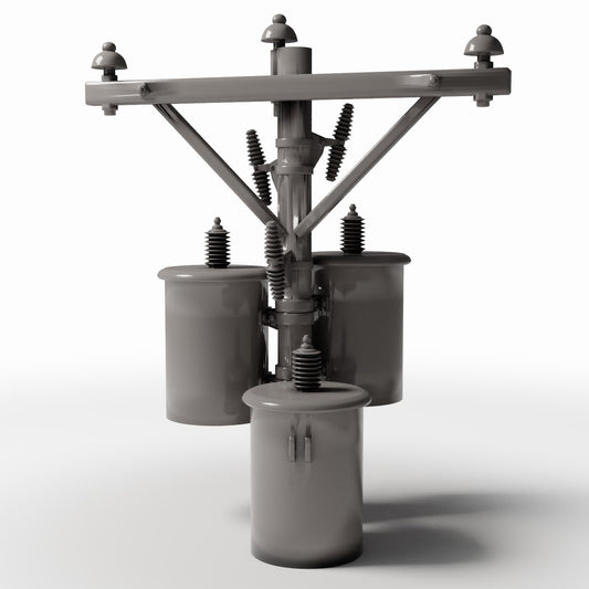 Diorama model-building product photo 0: Diorama Infrastructure: Concrete Utility Pole with Three Transformers (Ref. 923D)