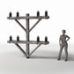 Diorama model-building product photo 1: Diorama Infrastructure: Concrete Power Pole with 8 Insulators (Ref. 924D)