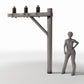 Diorama model-building product photo 1: Diorama Infrastructure: Power Pole with 3 Insulators (Ref. 933D)