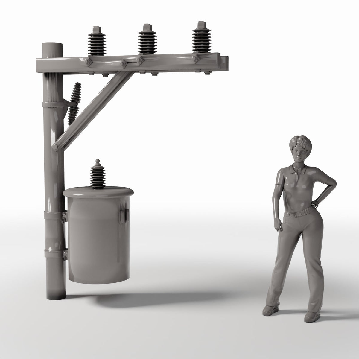 Diorama model-building product photo 1: Diorama Infrastructure: Concrete Utility Pole with Transformer (Ref. 934D)