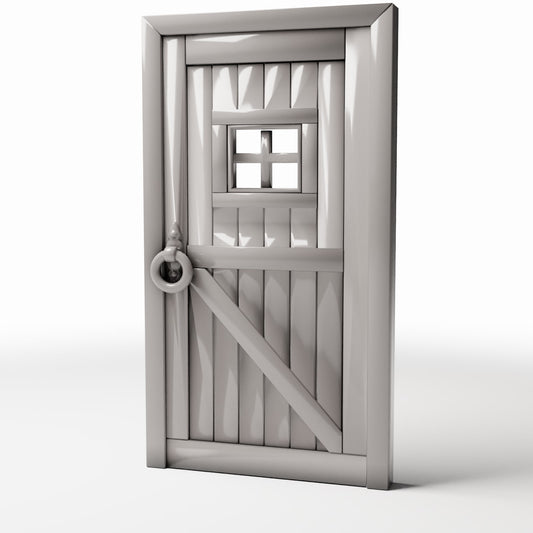 Diorama model-building product photo 0: Diorama Building: Rustic Wooden Door with Window (Ref. 964D)