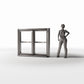Diorama model-building product photo 1: Diorama Building: Rustic Double Window with Sill (Ref. 967D)