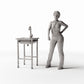 Diorama model-building product photo 1: Diorama Bathroom: Freestanding Washbasin (Ref. 981D)