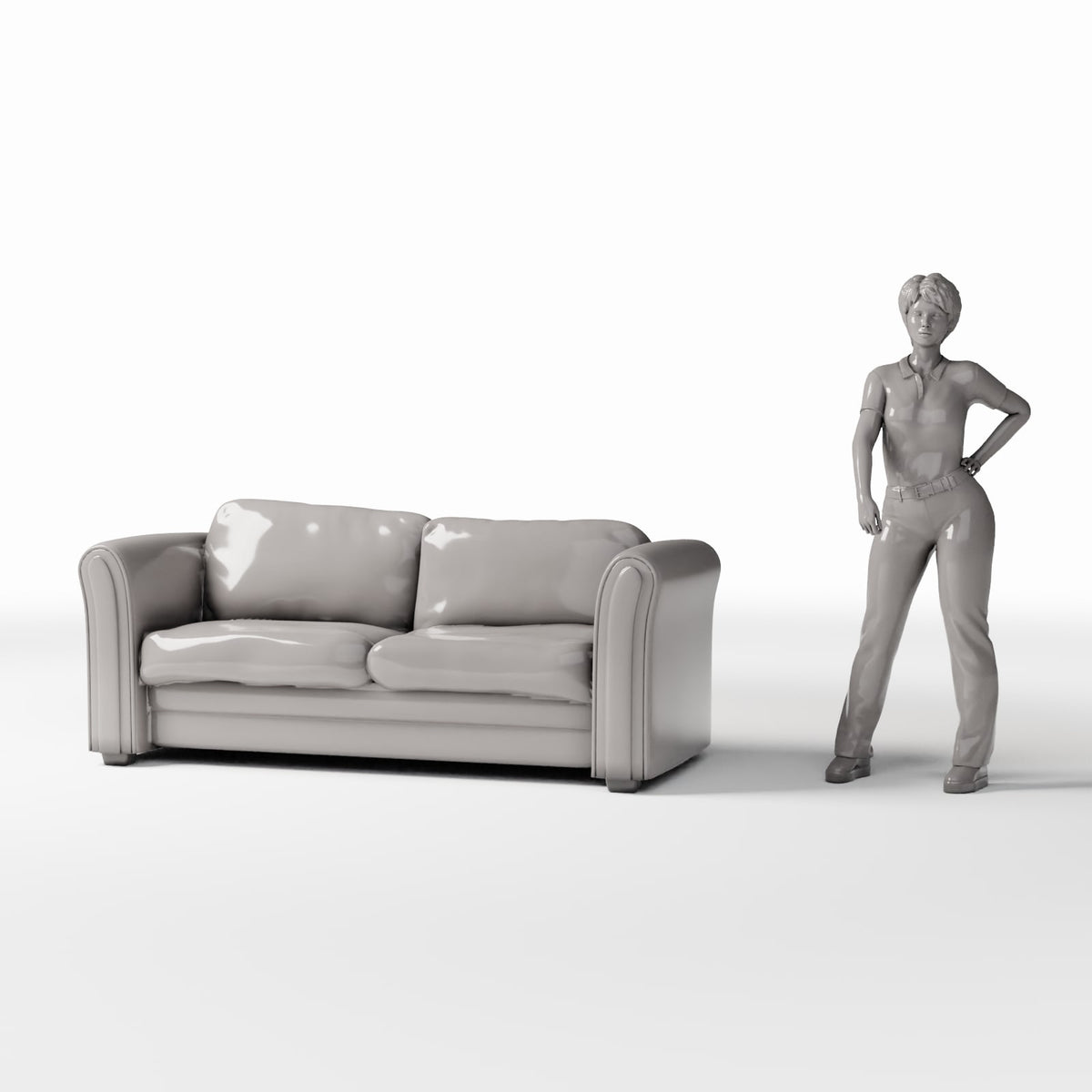 Diorama model-building product photo 1: Diorama Furniture: Two-Seater Sofa with Cushions (Ref. 983D)