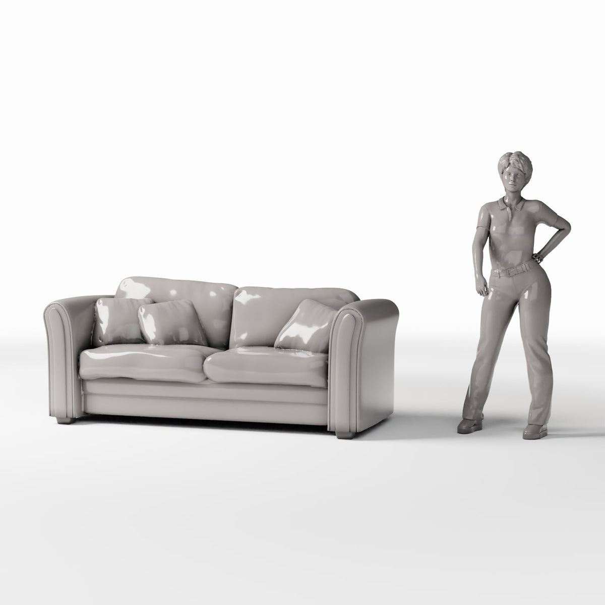 Diorama Modellbau Produktfoto 1: Diorama Möbel: Gepolstertes Zweisitzer-Sofa (Ref. 984D)