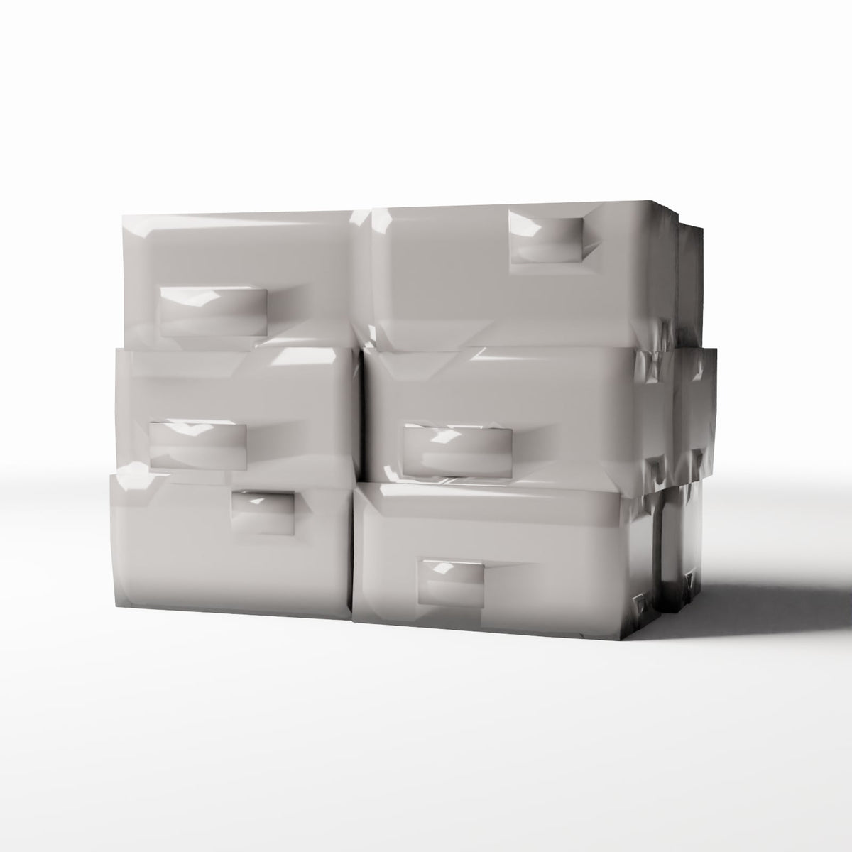 Diorama model-building product photo 0: Warehouse Diorama: Stack of Used Cardboard Boxes (Ref. 987D)