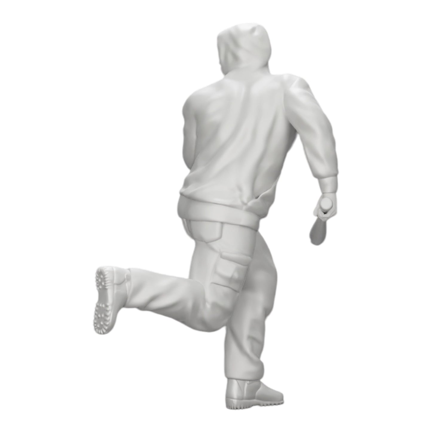 Diorama model building product photo 0: Gangster in hoodie with baseball bat on the run (Ref No. A1)
