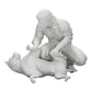 Diorama model building product photo 0: Kneeling man petting his lying dog (Ref No. A20)