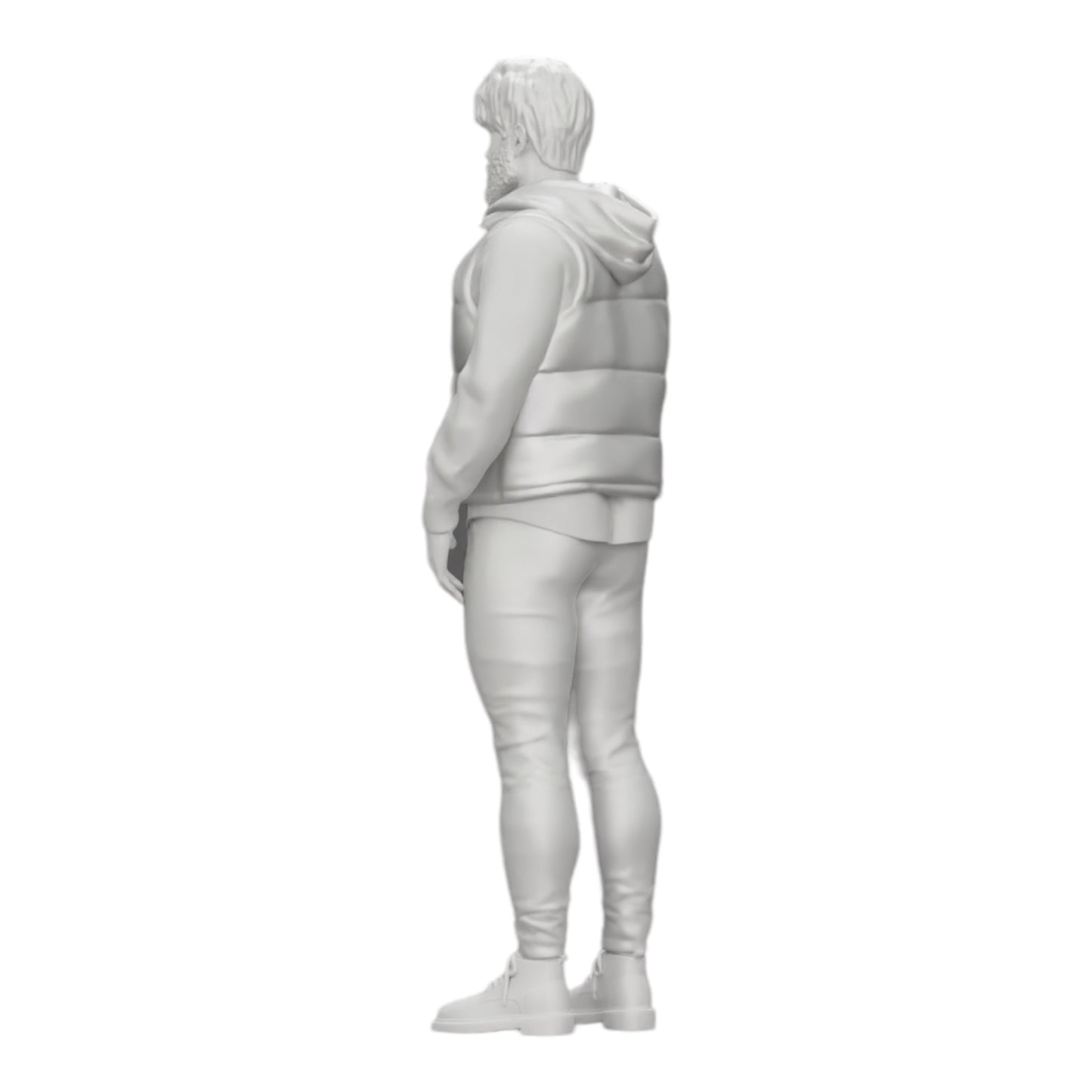 Diorama model building product photo 0: Confident man with beard and jacket stands tall (Ref No. A24)