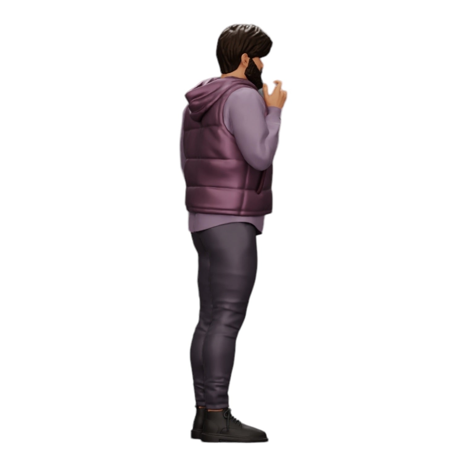 Diorama model building product photo 0: Confident man with beard and jacket stands tall (Ref No. A24)