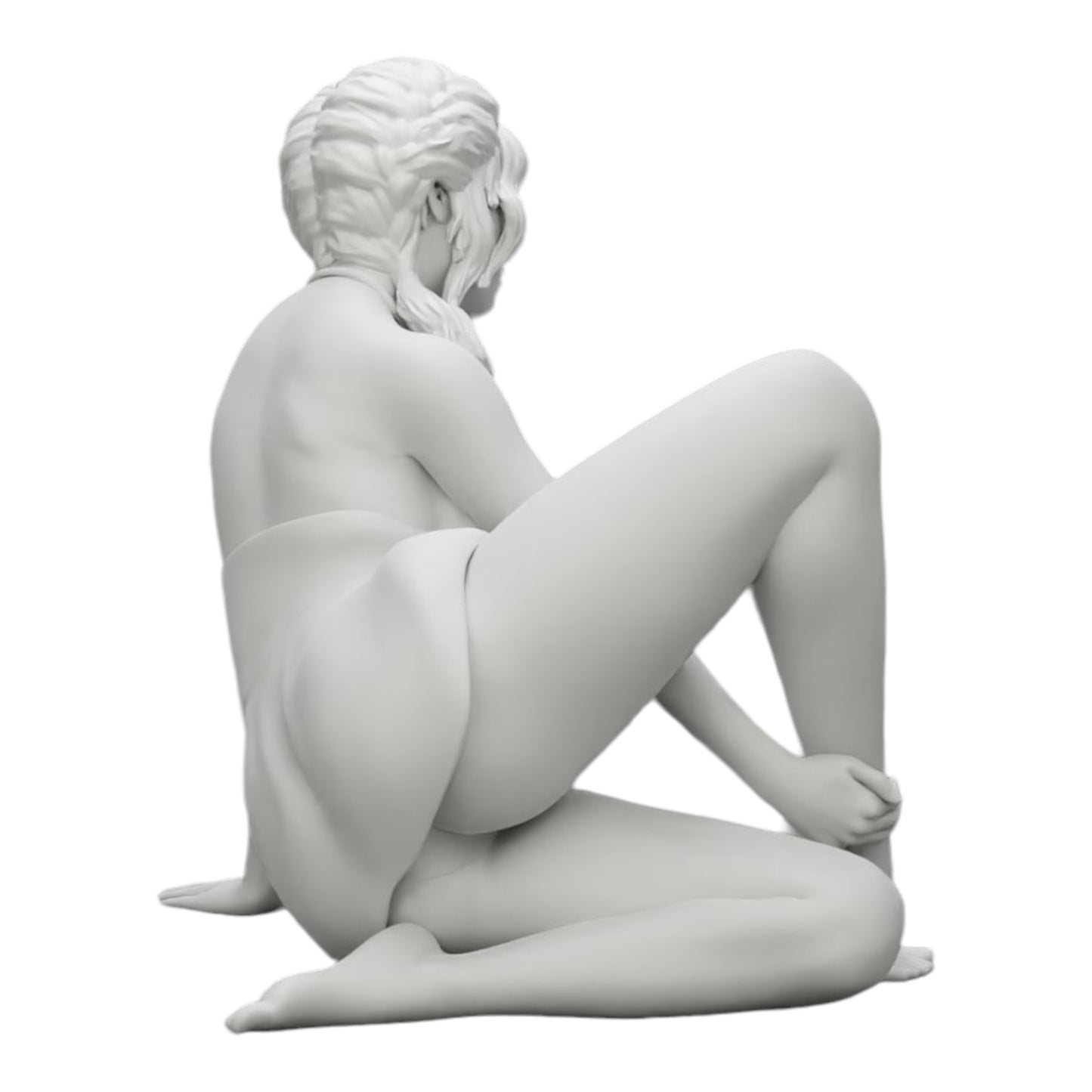 Diorama model building product photo 0: Attractive woman sitting relaxed in a squat (Ref No. A34)