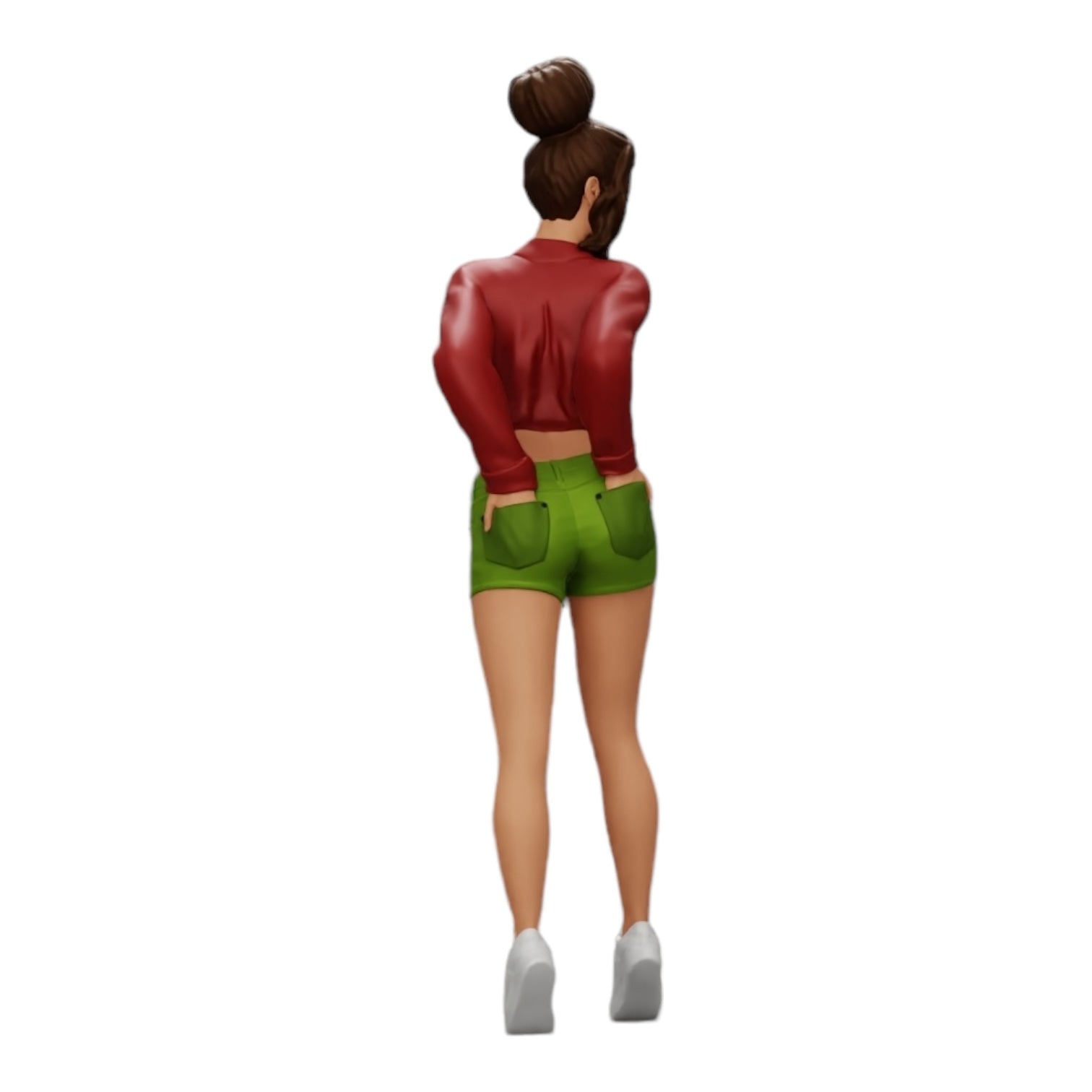 Diorama model building product photo 0: Sexy girl in shorts and open mini shirt with hands in back pocket (Ref No. A38)