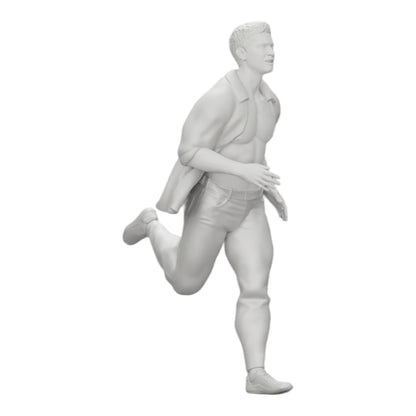 Diorama model building product photo 0: Man in open shirt fleeing from his arrest (Ref No. A41)