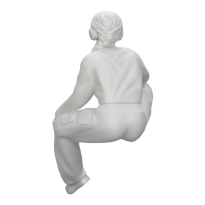 Diorama model building product photo 0: Young girl sitting and listening to music with headphones (Ref No. A42)