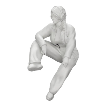 Diorama model building product photo 0: Young girl sitting and listening to music with headphones (Ref No. A42)